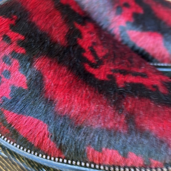 The Kooples Pony Hair Python Print Red Black Loafers Leather - Picture 5 of 7